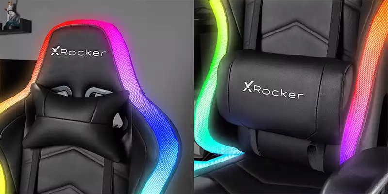 Gaming chair with LED lights