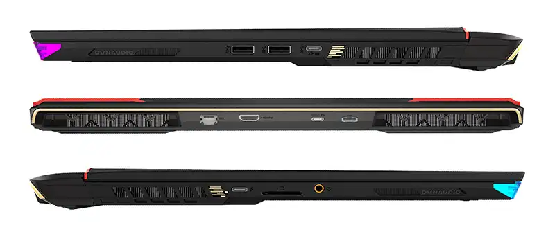 MSI Raider GE78 13V gaming laptop ports and connectivity.